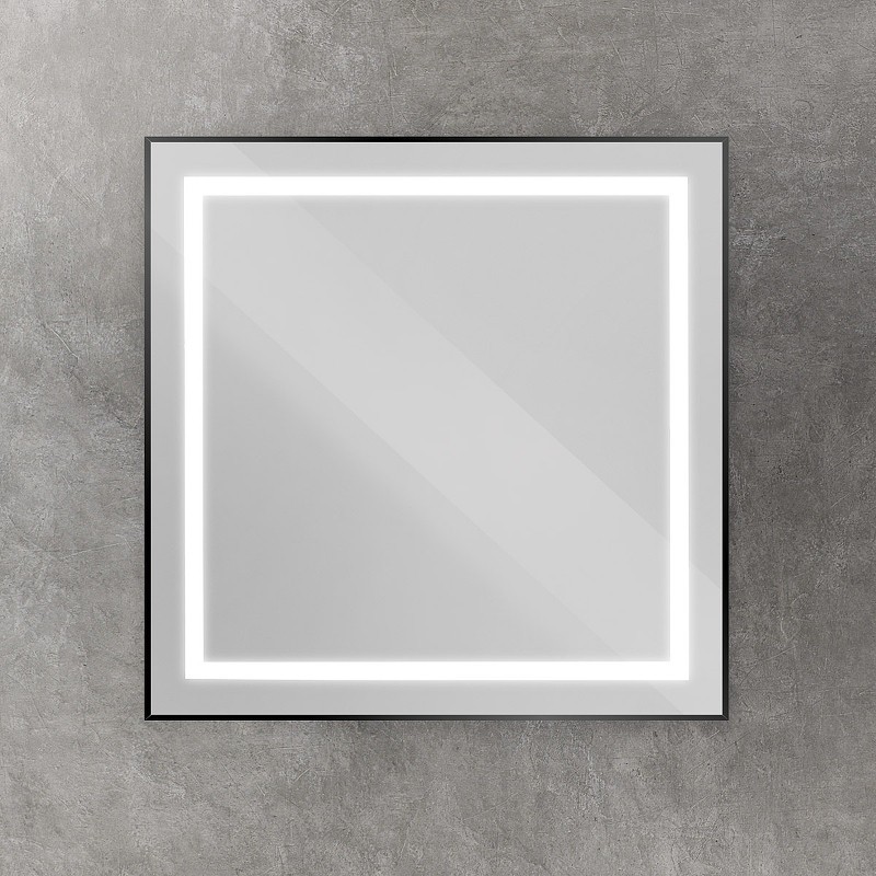 Зеркало BelBagno Kraft 80 SPC-KRAFT-800-800-SENS-NERO с подсветкой