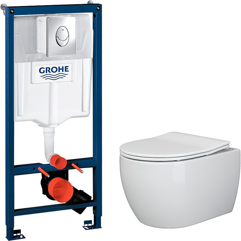 Комплект унитаза Ceramicanova Play CN3001 с инсталляцией Grohe Rapid SL 38721001