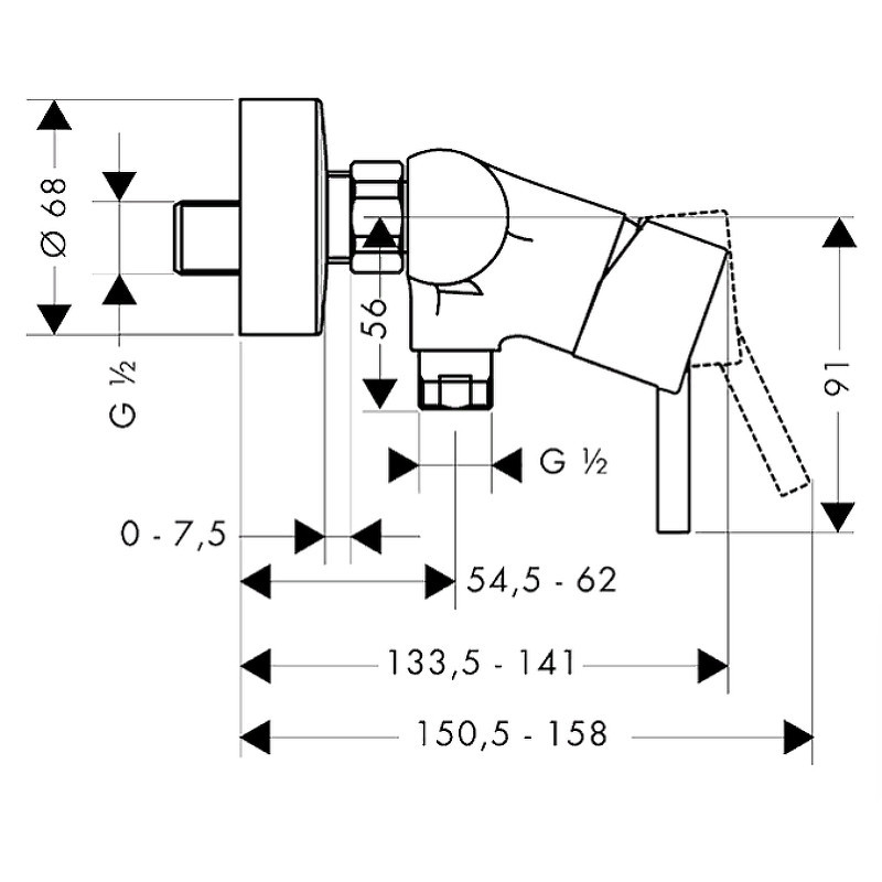 Смеситель для душа Hansgrohe Talis 32640000 Хром