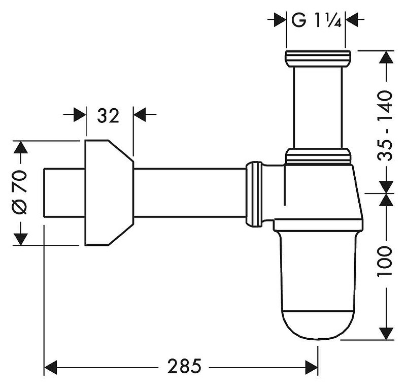 сифон Hansgrohe 52010000 Хром