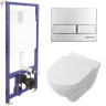 Комплект унитаза Villeroy&Boch O Novo 5660H101 с инсталляцией Berges Novum L3 040213 с сиденьем Микролифт и клавишей смыва Хром