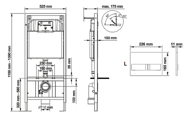 Комплект унитаза Villeroy&Boch O Novo 5660H101 с инсталляцией Berges Novum L3 040213 с сиденьем Микролифт и клавишей смыва Хром