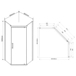 Душевой уголок Vincea Stresa 90x90 VSP-1S900CLG