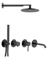 Душевая система Remer X Style X96D3SETCFP цвет Черный брашированный хром