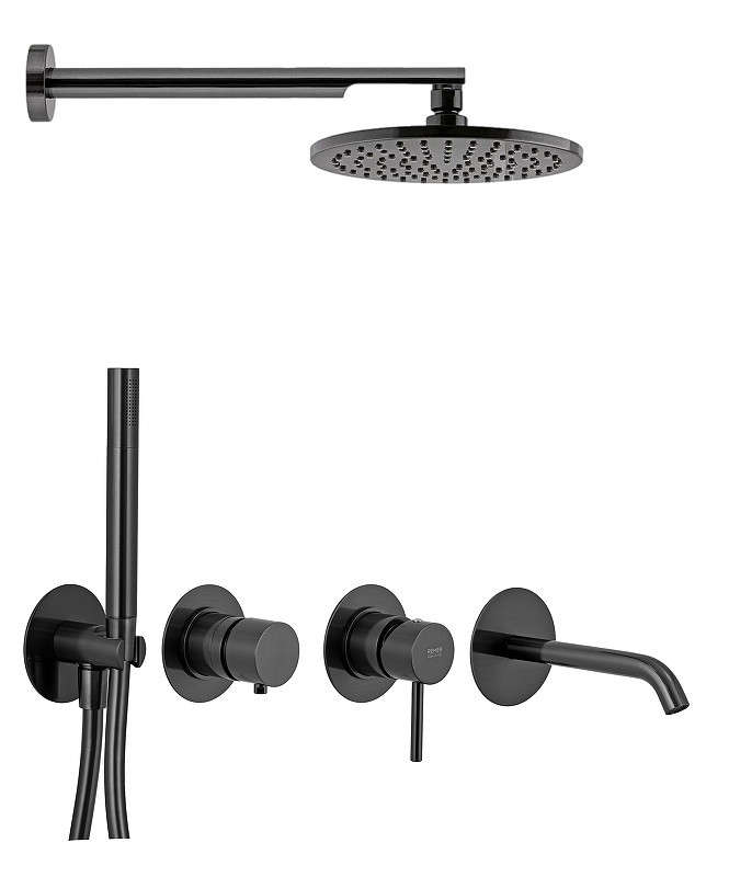 Душевая система Remer X Style X96D3SETCFP цвет Черный брашированный хром