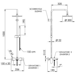 Душевая система Remer Class Line L34X7MMM20BO