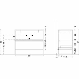 Тумба Boheme Armadi Art Loft 100 894-100-D подвесная