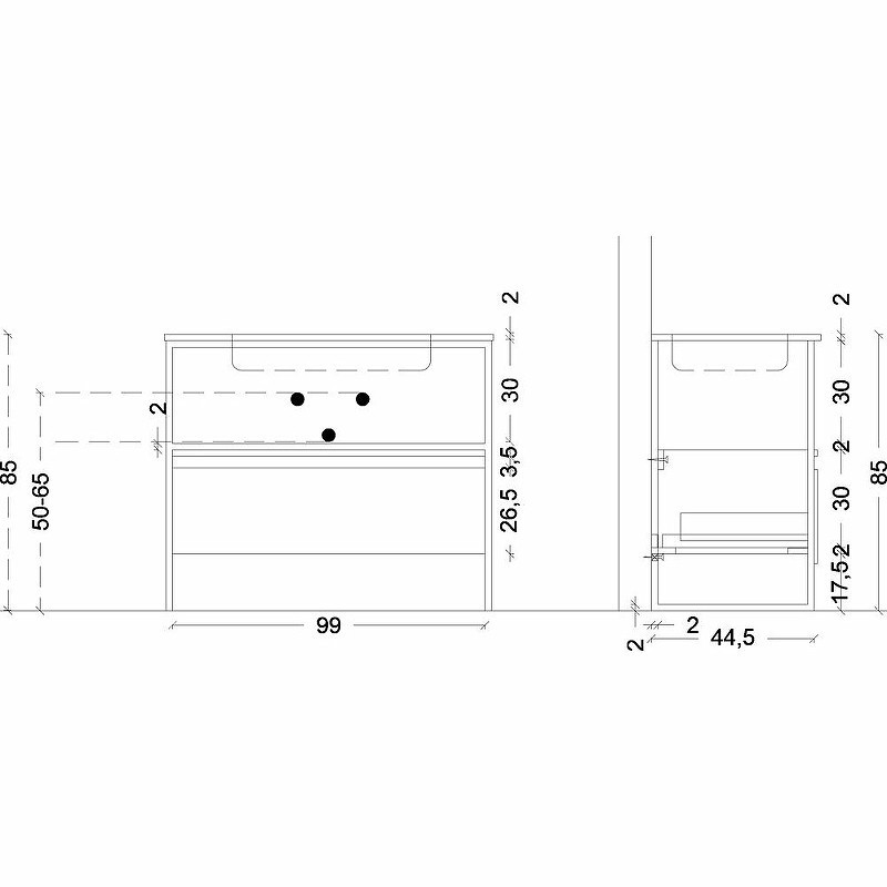 Тумба Boheme Armadi Art Loft 100 894-100-D подвесная