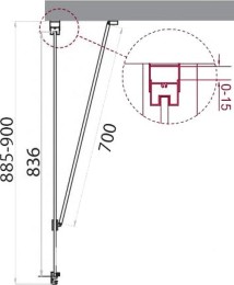 Душевая стенка BelBagno Marmi 90 MARMI-90-FIX-C-Cr