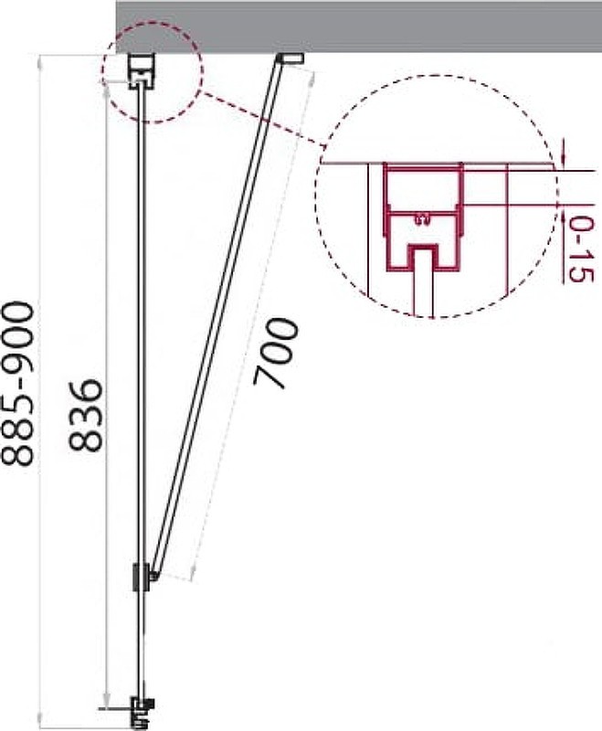 Душевая стенка BelBagno Marmi 90 MARMI-90-FIX-C-Cr