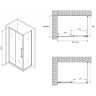 Душевой уголок Abber Schwarzer Diamant 100x60 AG30100H-S60 профиль Хром стекло прозрачное