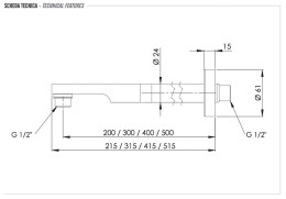 Кронштейн для верхнего душа Remer 348N30CFP цвет Черный брашированный хром