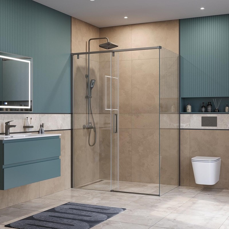 Душевой уголок BelBagno Soft Close-1 130x100 SOFT_CLOSE-1-AH-1-130/100-C-GM
