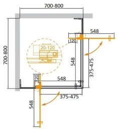 Душевой уголок Cezares Slider 80х80 SLIDER-A-2-70/80-BR-GM