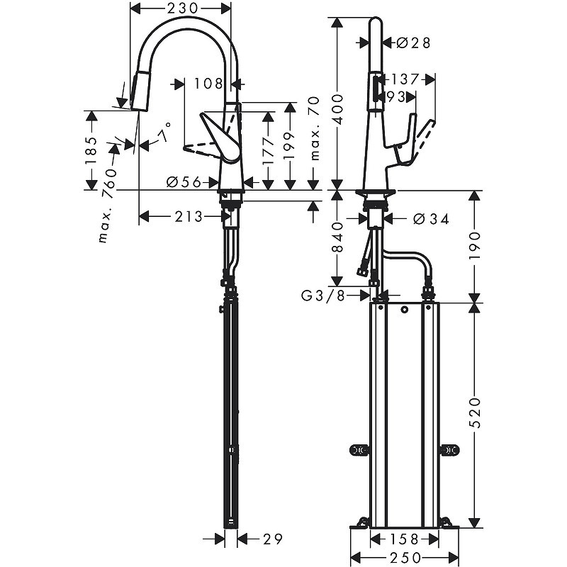 Смеситель для кухни Hansgrohe Talis M5116-H200 73851000