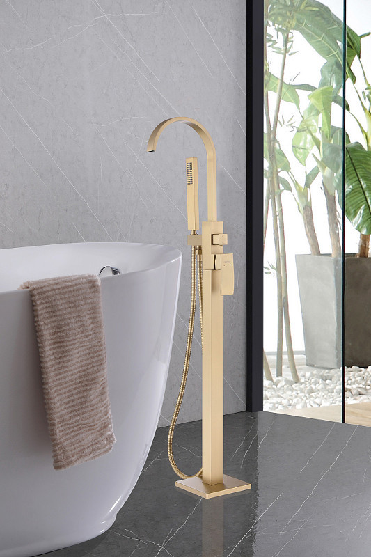 Смеситель для ванны Abber Wasserfall AF8615G Золото матовое