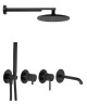Душевая система Remer X Style X96D3SETNO цвет Черный матовый