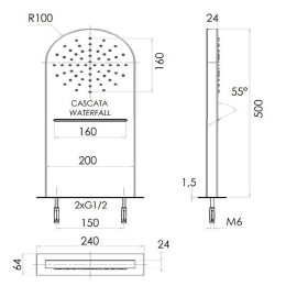 Верхний душ Remer 350MMCAX