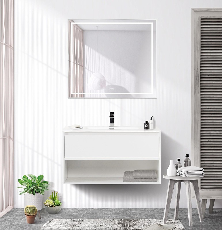 Зеркало BelBagno Kraft 90 SPC-KRAFT-900-800-LED-TCH-WARM с подсветкой