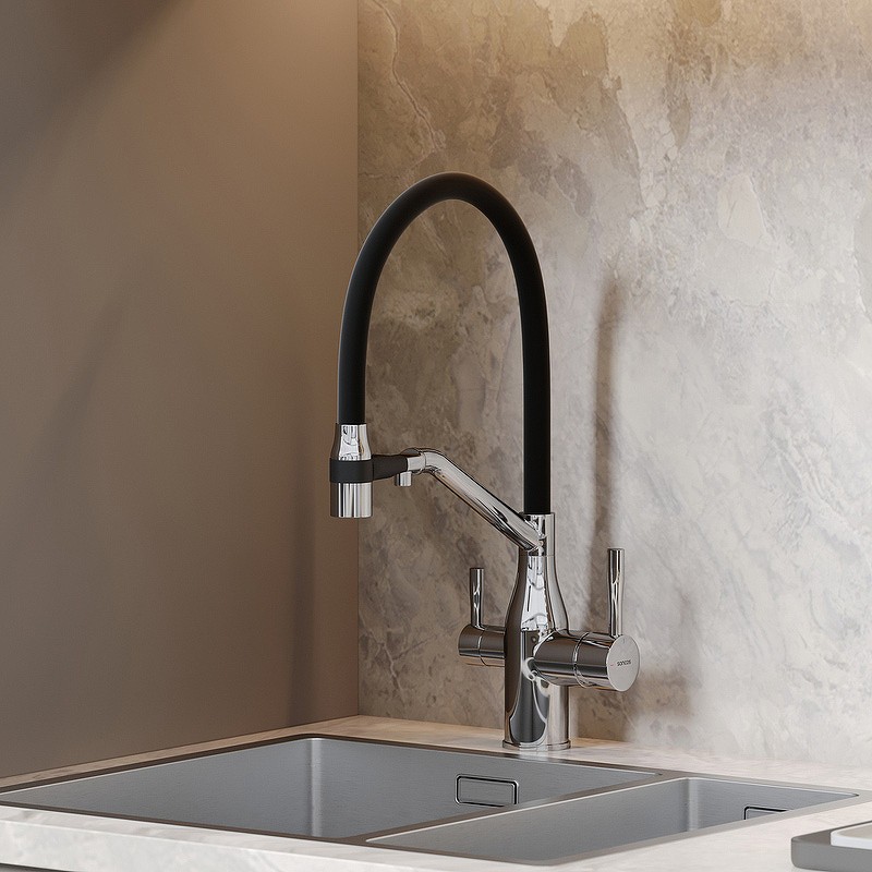 Смеситель для кухни Sancos Orta SC4008CH Хром Черный