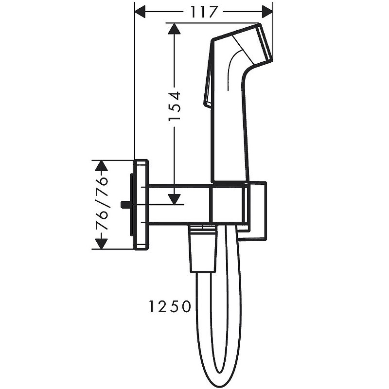 Гигиенический душ Hansgrohe Bidette 29233670 черный матовый