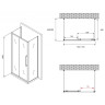 Душевой уголок Abber Schwarzer Diamant 170x50 AG30170H-S50-S50 профиль Хром стекло прозрачное