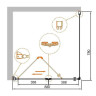 Душевой уголок Cezares Elena 90x80 ELENA-W-ASH-1-90/80-C-Cr