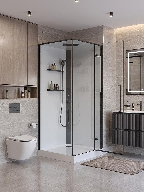 Душевая кабина BelBagno Uno 90х90 R UNO-CAB-A-1-90-C-NERO-Bi-TOP-R