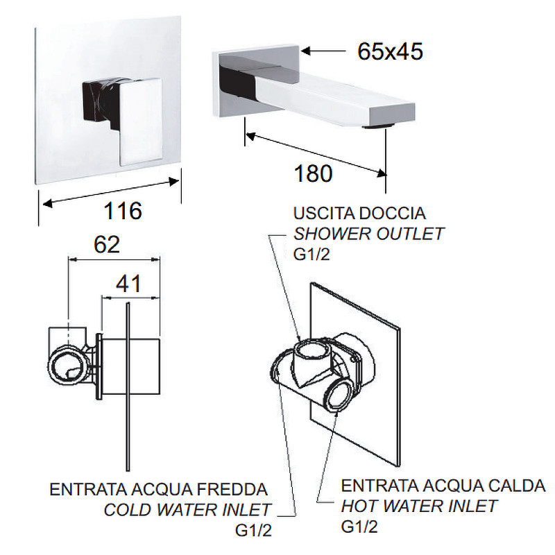 Смеситель для раковины Remer Q-Design QD15C