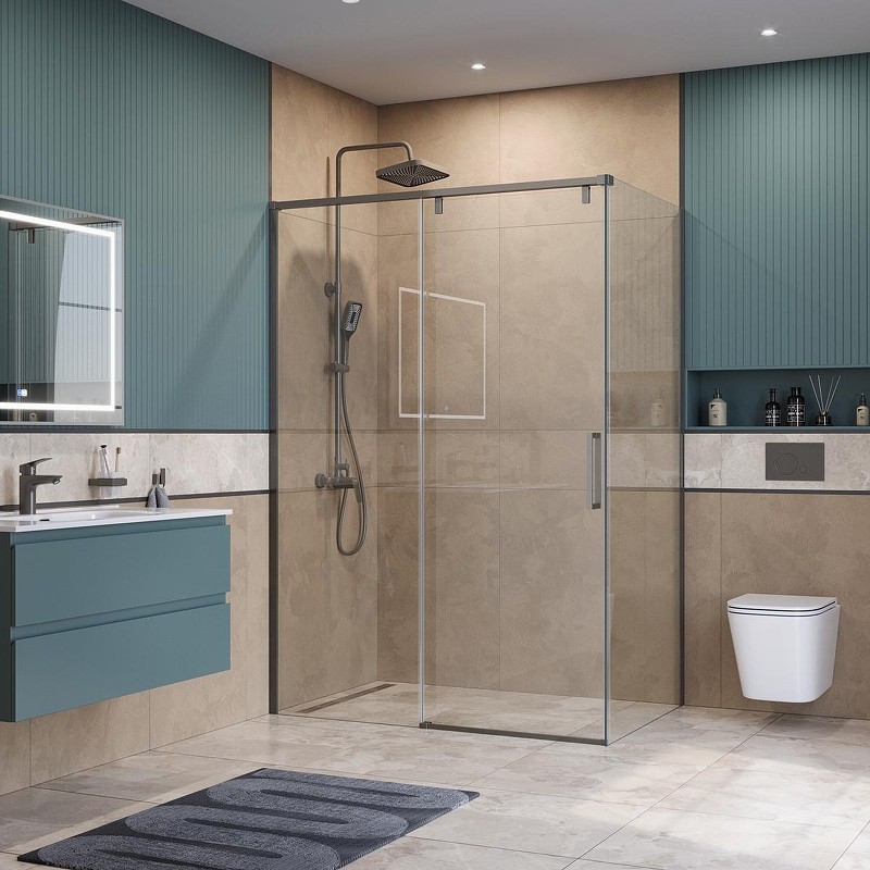 Душевой уголок BelBagno Soft Close-1 130x90 SOFT_CLOSE-1-AH-1-130/90-C-GM