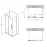 Душевой уголок Abber Schwarzer Diamant 110x60 AG30110H-S60-S60 профиль Хром стекло прозрачное