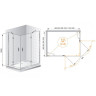 Душевой уголок Cezares Bergamo 100x90 R BERGAMO-W-AH-2-100/90-C-Cr-R