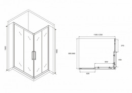 Душевой уголок Abber Schwarzer Diamant 120x90 AG02129BH профиль Черный стекло прозрачное
