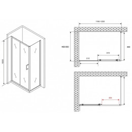 Душевой уголок Abber Schwarzer Diamant 120x50 AG301205-S505