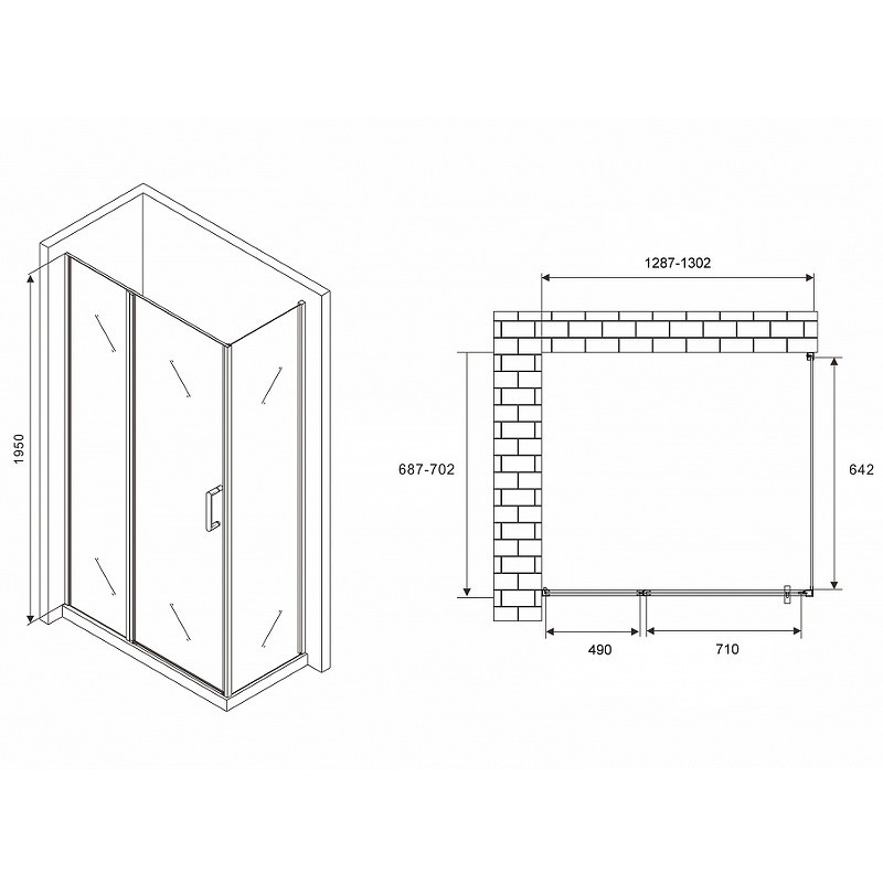 Душевой уголок Abber Sonnenstrand 130х100 AG04130S-S100