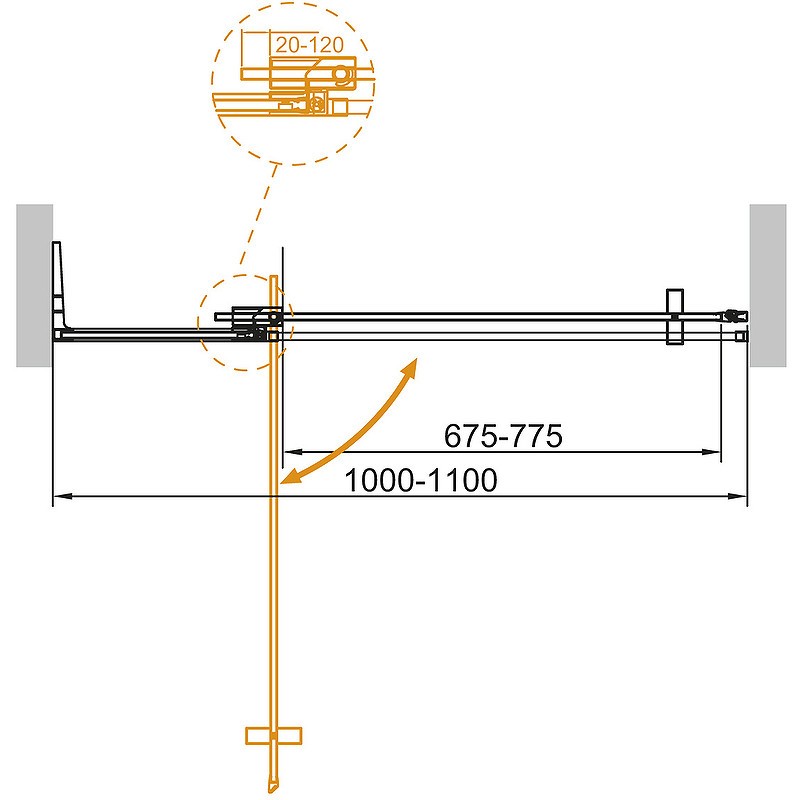 Душевая дверь Cezares Slider 110 SLIDER-B-1-100/110-C-NERO