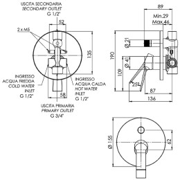 Смеситель для душа Remer Slash SL09HNO