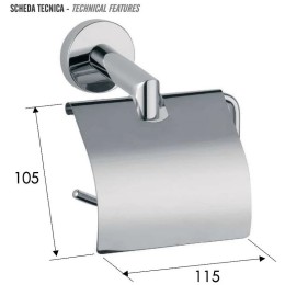 Держатель туалетной бумаги Remer Guest GS60CFP с крышкой Черный брашированный хром