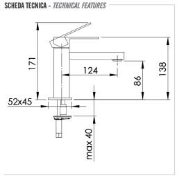 Смеситель для раковины Remer Q-Design QD11 цвет Хром