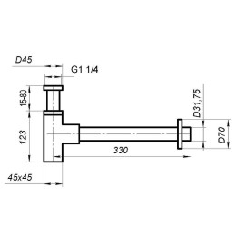 Сифон для раковины BelBagno BB-SMQ2-NERO