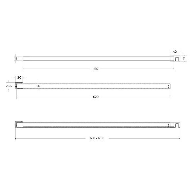 Душевая перегородка BelBagno Kraft 80 KRAFT-L-1-80-C-NERO