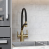 Смеситель для кухни Sancos Orta SC4008BG Золото брашированное Черный