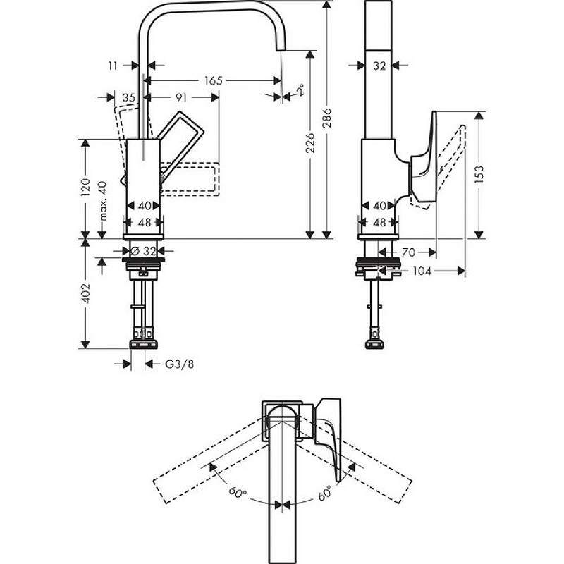 Смеситель для раковины Hansgrohe Metropol 74511000 Хром