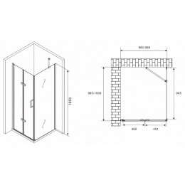 Душевой уголок Abber Zart 100x100 AG08100P-S101