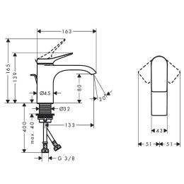 Смеситель для раковины Hansgrohe Vivenis 75010670 черный матовый