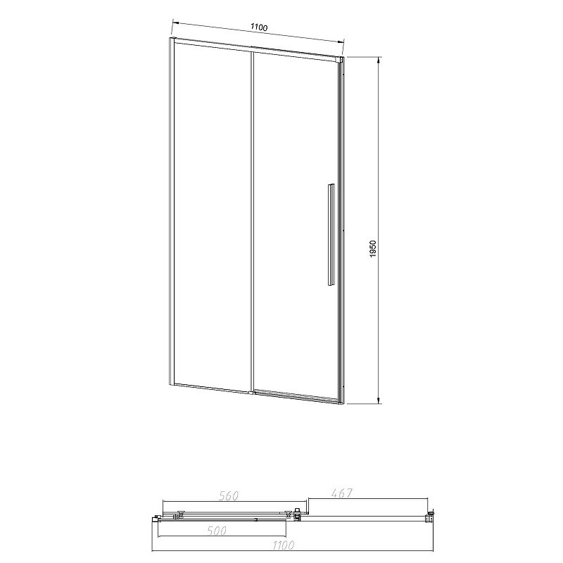 Душевая дверь Vincea Slim-N 110 VDS-4SN110CLGM