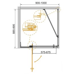 Душевой уголок Cezares Slider 100x90 SLIDER-AH-1-90-90/100-C-NERO