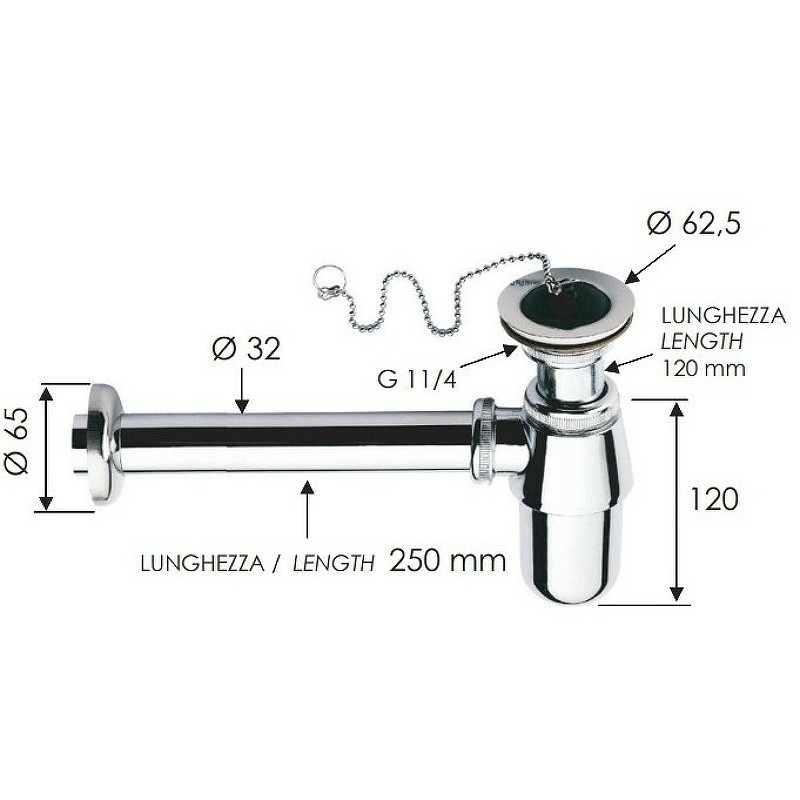 сифон Remer 973Z114 Хром