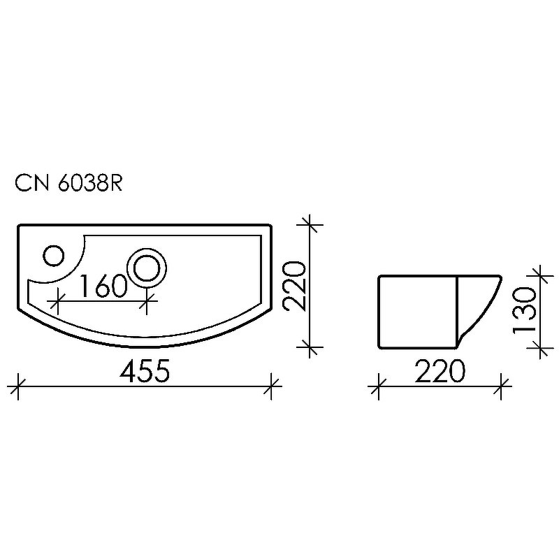 Раковина Ceramicanova Element 45 R CN6038R Белая