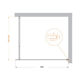 Душевая перегородка BelBagno Kraft 110 KRAFT-L-1-110-C-Cr